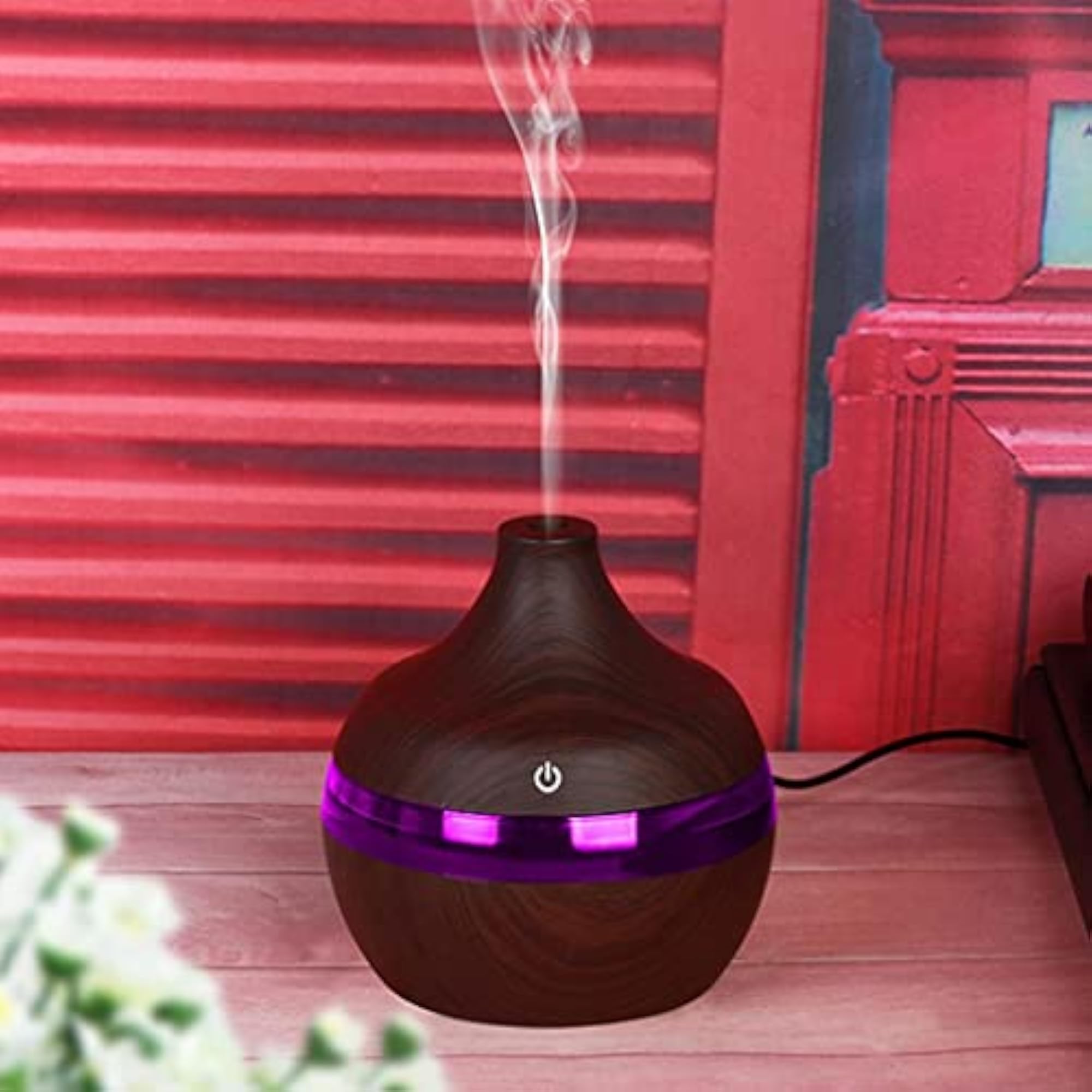 LOOM TREE Wood Grain USB LED Essential Diffuser