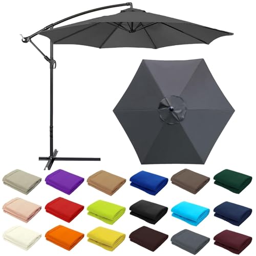 Toldo De Repuesto Sombrilla De 2,0 M, 2,30 M, 2,50 M, 2,70 M, 3,0 M, Cubierta De Repuesto Para Sombrilla De 6/8 Varillas, Impermeable Y Antiultravioleta Tela De Repuesto(6 Ribs Grey,3.0M/9.8FT)