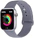 Produktbild Tervoka Ersatz Armbänder für Watch Armband 44mm 42mm, Weiche Silikon Ersatz Armbänder für iWatch Armband Series 5/4/3/2/1, M/L, Lavendal Grau