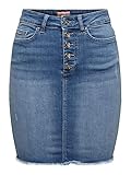 jeansrock mini hellblau High Waist ONLY Female Jeansrock ONLBlush HW Button