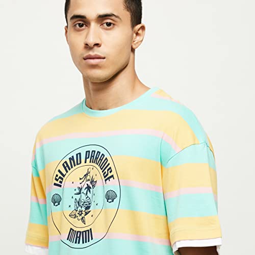 Image of Max Men Striped Ultra Slim Fit Crew Neck T-Shirt