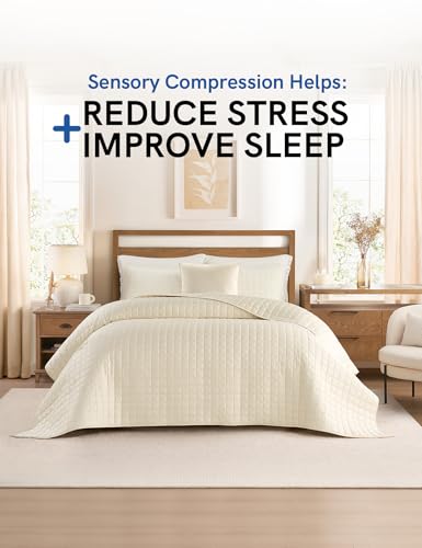Image of YnM King Size Cooling Weighted Blanket for Adults (88x104 Inches, 40 Pounds, Champagne Beige), Perfect for Hot Sleepers with Cooling Rayon, Heavy Bed Blanket for Couple on Queen or King Bed