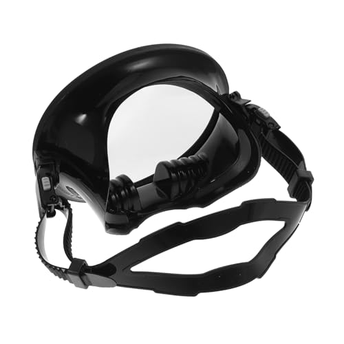 JUMPLAWN 1Pc Fog Diving Mask with Wide Lining for Comfortable Wear for Diving Snorkeling and Swimming Black Tempered Goggles