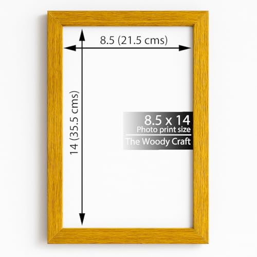Image of Photo Frame 8.5x14 Legal Size | Wall Frames That Brighten Any Room | Cheerful Yellow Photo Frames For Wall Decor | Classic Wooden Photo Frame | Yellow Frames For Wall Decor | Wedding Photo Frame