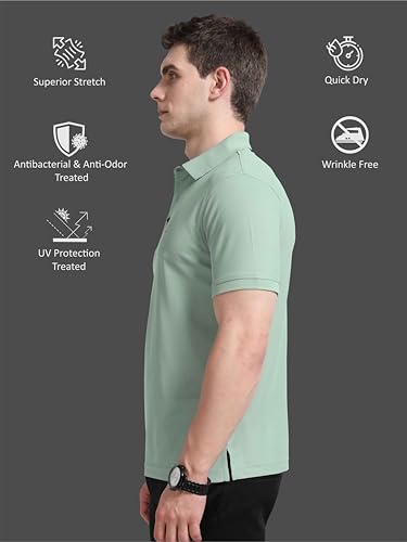 Image of STELLERS Men's Premium Polo T-Shirt Wrinkle Free Quick Dry Soft and Feather Touch Feel Regular Fit
