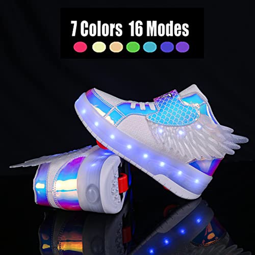Aikuass Shoes With Wheels For Girls Boys Wing Design Led Light Up Roller Skate Shoes Usb Rechargeable Skate Sneakers Shoes With Wheels Roller Shoes Gifts For Christmas Birthday Party thumb #1