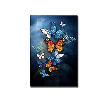 Amazon.co.jp: ウォールアート 抽象絵画インテリア美しい蝶の