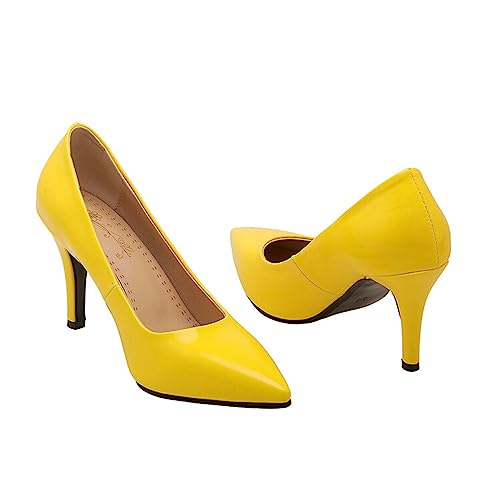 Alyaafifa Elegant High Heel Stiletto Pumps for Women 3 Inch Closed Pointed Toe Slip On Patent Leather Dress Shoes Party Event Wedding Business2