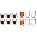 Bodum Bistro Coffee Mug (6-Pack) and Bodum Pavina Double Wall Insulated Glasses (6-Pack)