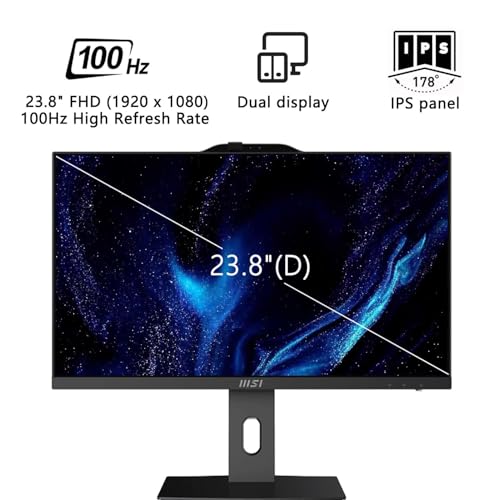 Image of msi PRO AP242P Business All-in-One Desktop, 23.8 inch IPS FHD 100Hz Eye-Care Display, Intel Core i5-14400, 16GB DDR5, 512GB SSD, IR FHD Webcam, Wi-Fi 6E, HDMI, DP, Wireless KB & Mouse, Windows 11 Pro