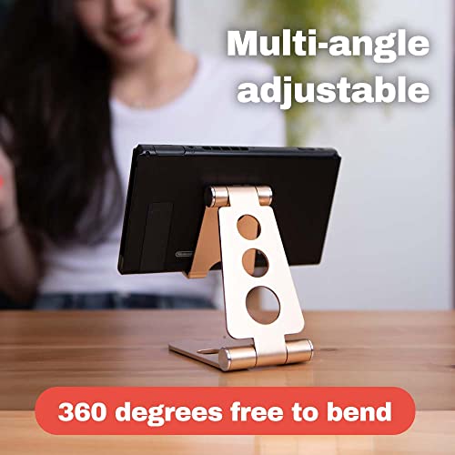 Game'nir Multi-Angle Adjustable Compact Metal Foldable Holder Stand For Nintendo Switch, Ipad, Iphone, Samsung Galaxy, Google Nexus, Switch Stand, Tablet Stand Holder, Mobile Phone Holder Stand, Pink #TOP2