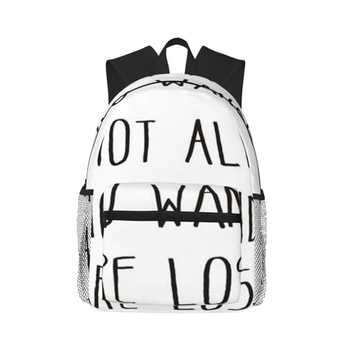 NUYFVG Opossum In Snow - Mochila cómoda e informal para uso diario, versátil, para la universidad, trabajo, senderismo, viajes al aire libre, Not All Who Wander Are Lost, Talla única