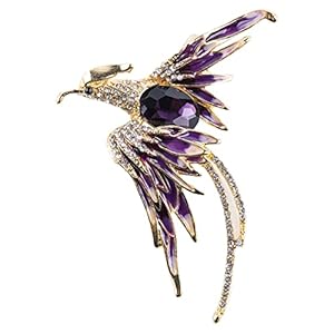 Goture Rhinestone Phoenix Brooch Crystal Enamel Lapel Flame Fire Bird Resurrection Survivor Pin for Women Ladies Clothing Accessories Wife Gift