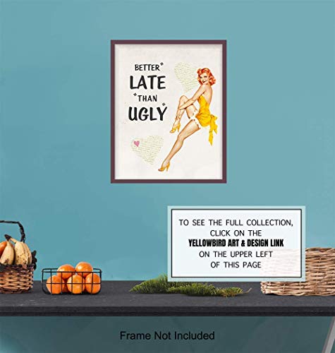 Funny Vintage 1950S Pinup Girl Bathroom Home Decor Print - 8X10 Retro Wall Art Decoration For Bath, Bedroom - Cute Unique Gift For Women, Woman, Her Or Girls - Unframed #TOP5