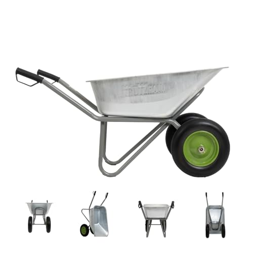 TRUTZHOLM 2-Rad Schubkarre 150L 150kg | stabile Gartenkarre Baukarre kippsicher | verzinkte Wanne | pannensichere PU-Räder | pulverbeschichteter Stahlrahmen | Sicherheitsgriffe | Zweirad