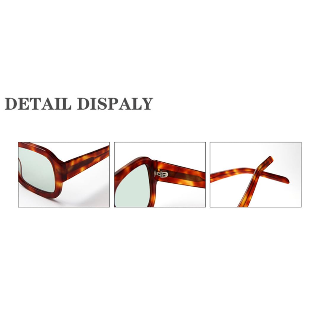 Occhiali da sole vintage con montatura in acetato e lenti con protezione UV400, alla moda per uomo e donna.