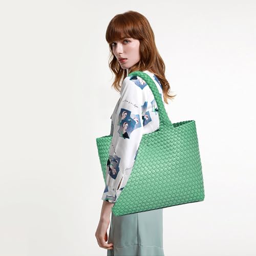 Image of JINMANXUE Fashion Woven Bag Shopper Bag Travel Handbags and Purses Women Tote Bag Large Capacity Shoulder Bags