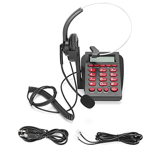 Teléfono con cable de casa HT720 para teletrabajo con auriculares y manos libres regulable