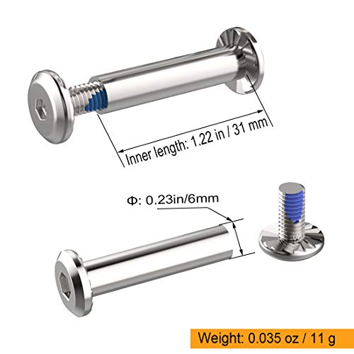 MFIIDEN Inline Skate Wheel,10 Pack Ice Skates Socket Screw，15/64\" Shaft Hex Socket Screw for Skating - Thumbnail 5