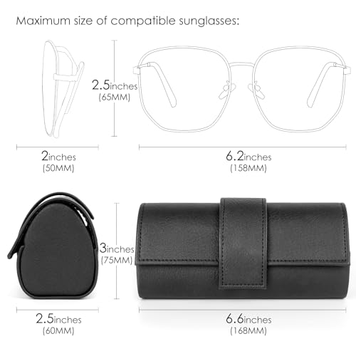 Image of Linkidea Extra Large Hard Shell Sunglasses Case, Oversized Sun Glasses Storage Organizer