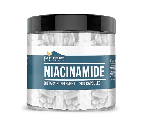 Earthborn Elements Niacinamide (Vitamin B3) Capsules No Magnesium Fillers No Flush