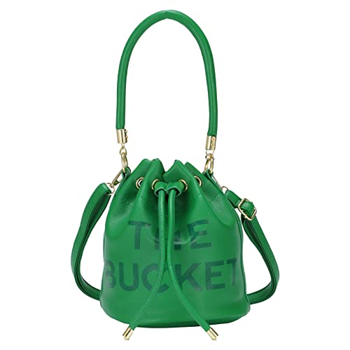 Image of JQAliMOVV Mini Leather Bucket Bags for Women Drawstring Bucket Purse Crossbody Handbags Hobo Bag