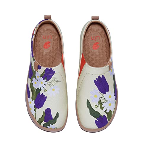 Image of UIN Women's Slip On Shoes Colorful Comfortable Lightweight Art Travel Sneakers Casual Floral Stylish Everyday Loafers