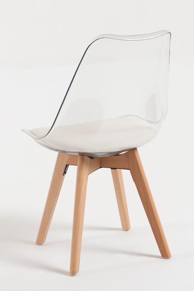 Regalos Miguel - Sillas Comedor - Silla Synk Transparente Asiento - Blanco