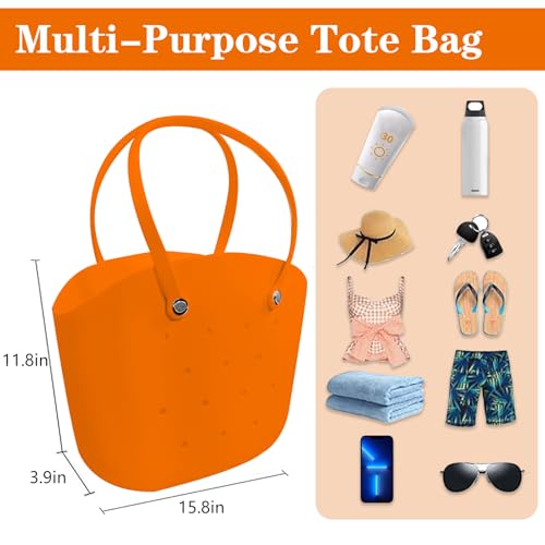 LEMONKING Rubber Beach Bag Large Waterproof Lightweight Washable Durable Bogo Bag Women Rubber Tote Bag for Beach, Pool, Gym2