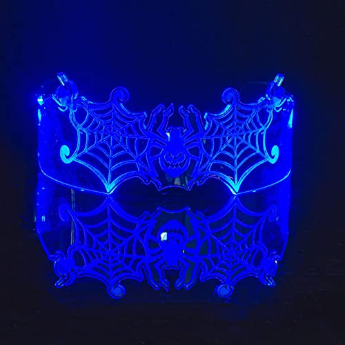 Viseira LED - Halloween Spiderweb e Eye Light Up Óculos - Óculos luminosos fantasia de festa cyberpu