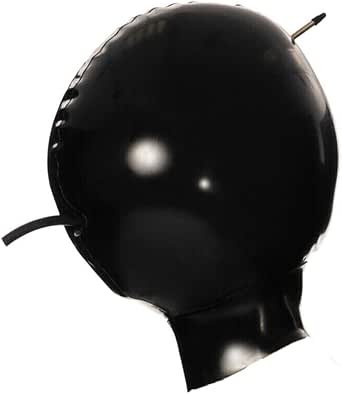 Amazon.com: Latex Hood Inflatable Mask with Mouth Tube Full Face ...