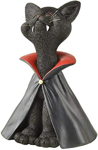 Jfsm Inc. Whimsical Black Cat Vampire Figurine Cute Collectible - Happy Cat Collection - Halloween Decoration, Cat Lover Gifts For Women, Cat Mom Gifts, Cat Decor, Black Cat Gifts #TOP3