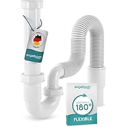 Sifon Para Fregadero Y Lavadora Engelbach Sifón Fregadero de Cocina - Sifon con Tubo Flexible - Sifon cocina con conexión a lavadora - Sifón desagüe fregadero - Made in Germany