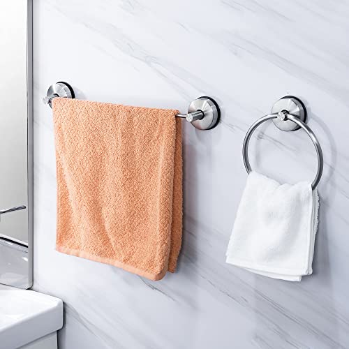 Suction Towel Bar - JOMOLA Suction Cup Hand Towel Rack for Bathroom Wall Mounted Bath Towel Holder Stainless Steel Shower Towel Rod 22 Inch Kitchen Towel Hanger Brushed Finish by JOMOLA - Image 5