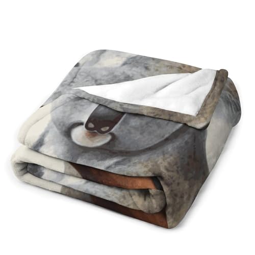 Plaid lit koala couverture flanelle douce femme grand format