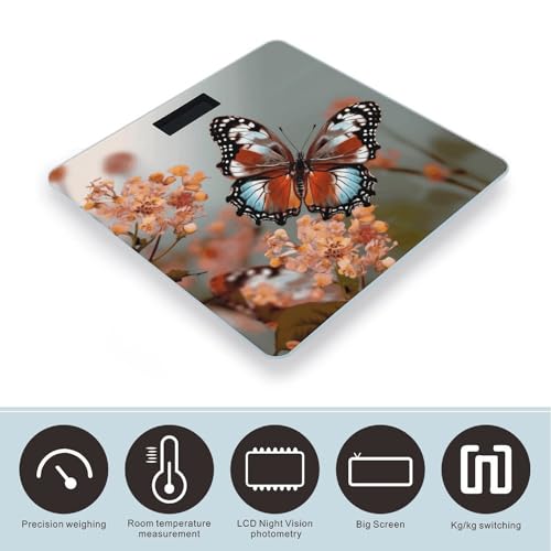 Báscula Digital de Baño Butterfly Flowers con Pantalla LED miniatura 3