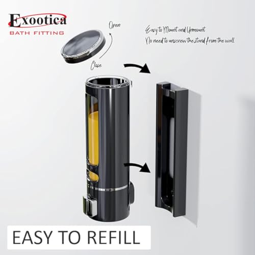 Image of ABS Liquid Soap Dispenser for Bathroom, Kitchen & Office | 1Pc Set (400ML) Black | Wall Mounted