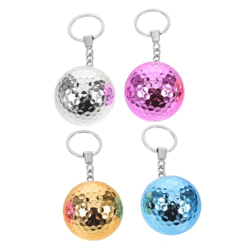 Porte-clés sportif Milisten en métal galvanisé bleu et rose pour sac à main, lot de 4