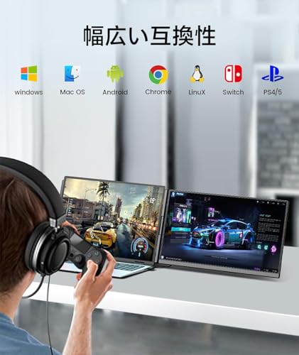 undefined デュアルディスプレイ ダブルモニター トリプルモニター 15.6インチFHD 1080 Pポータブルディスプレイ、取り外し可能プラグアンドプレイデュアルノートパソコンディスプレイエクスパンダ、13インチ-16.3インチノートパソコン、Wins/Mac/Android/Chrome対応 (P5-LP) の商品画像 7