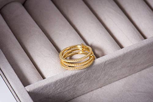 espere Thin Band Ring | Trio Band Rings Set Connected Stacker | Gold Linked Spinner Ring | Multi Link Connected Ring | Trinity Link Ring3