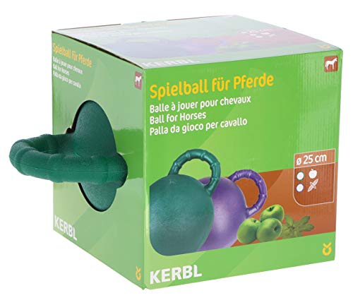 Kerbl Pferdespielball, Geschmacksrichtung Apfel, grün, 25cm, Pferd, bissfest, mit Spezialventil