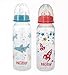 Nuby Printed Non Drip Standard Bottle, Colors May Vary, 2 Count