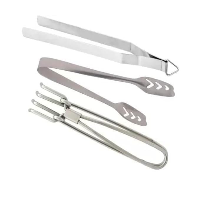 Image of AFFODYL - Combo of Stainlesss Steel Tongs Chimta, Momo Tong, Pakkad Tool for Kitchen-(Pack of 3)