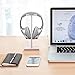 Headphone Stand Headset Holder Gaming Headset Holder with Aluminum Supporting Bar Flexible Headrest Anti-Slip Earphone Stand for All Headphones, White