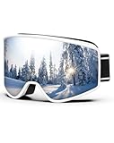 BEACOOL Gafas de Esquí,BlancoPlata
