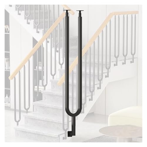 Balaustradas de metal para escaleras con poste de montaje lateral de 110 cm de altura 2