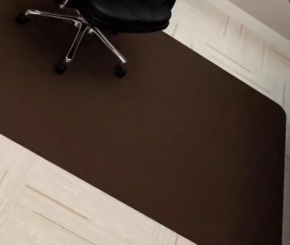 Tapis de chaise de bureau pour coin télétravail chaleureux couleur café