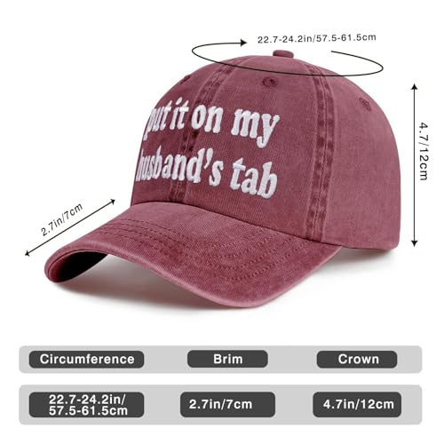 Image of Put It on My Husbands Tab Hat, Funny Vintage Trucker Hats Adjustable Cap for Men Women Classic Baseball Caps