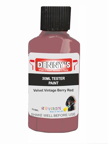 Premium Interior Wall & Ceiling Emulsion Paint – Velvet Vintage Berry Red – Rich Matt Finish, Durable & Washable, Low Odour, Ideal for Living Rooms, Bedrooms & Hallways (30ML Tester Bottle)