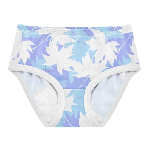 Joisal Maple Leaves Pastel Blue Light White Girls Underwear Toddlers 2t Cotton Cute Panties Girl Bright Briefs Undies Kids